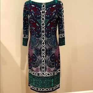Paisley printer shift dress